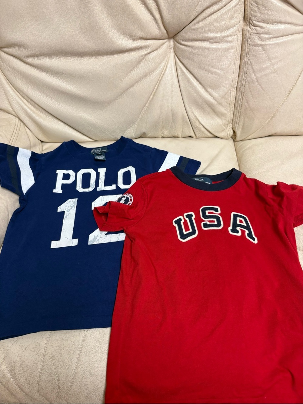 SET of 2 Polo Ralph Lauren sz 3T Short Sleeve Tshirt 2012 Olympics USA Red Blue
